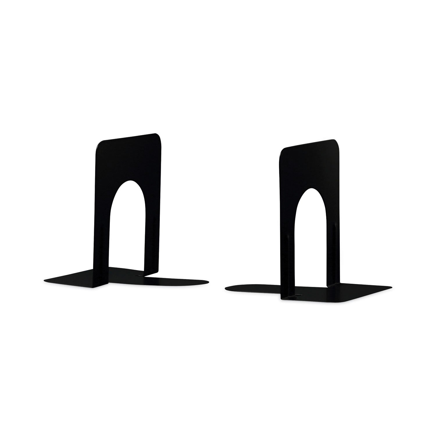 Universal Economy Bookends, Nonskid, 4.75 x 5.25 x 5, Heavy Gauge Steel, Black, 1 Pair
