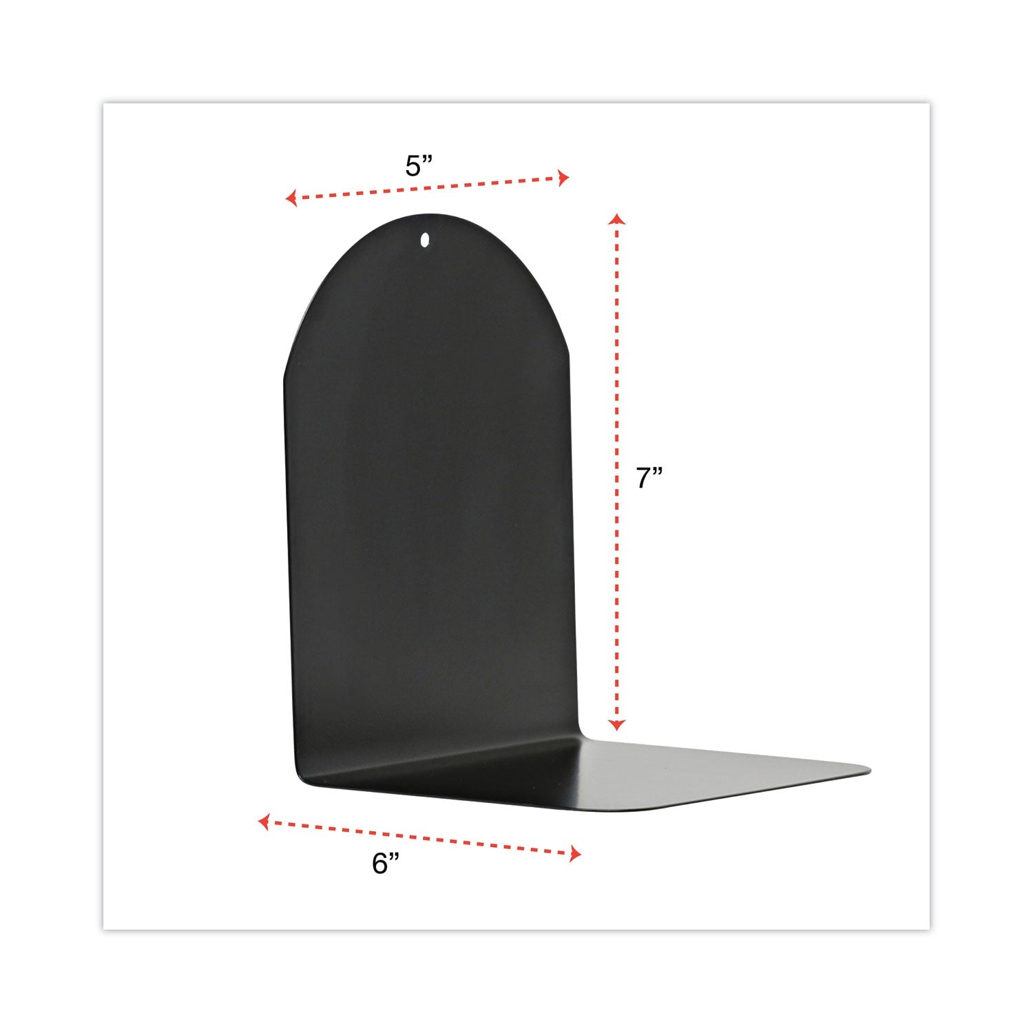 Universal Magnetic Bookends, 6 x 5 x 7, Metal, Black, 1 Pair