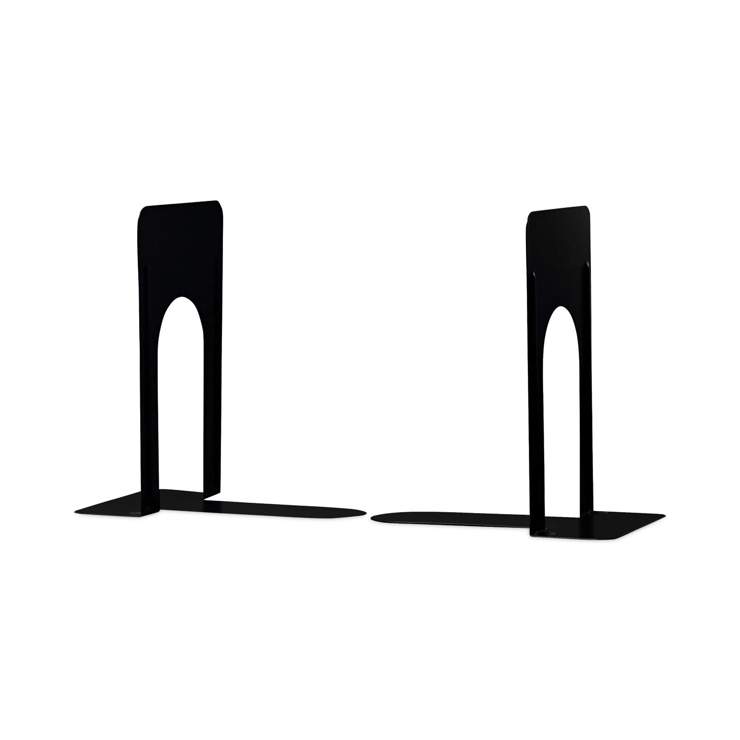 Universal Economy Bookends, Standard, 5.88 x 8.25 x 9, Heavy Gauge Steel, Black, 1 Pair