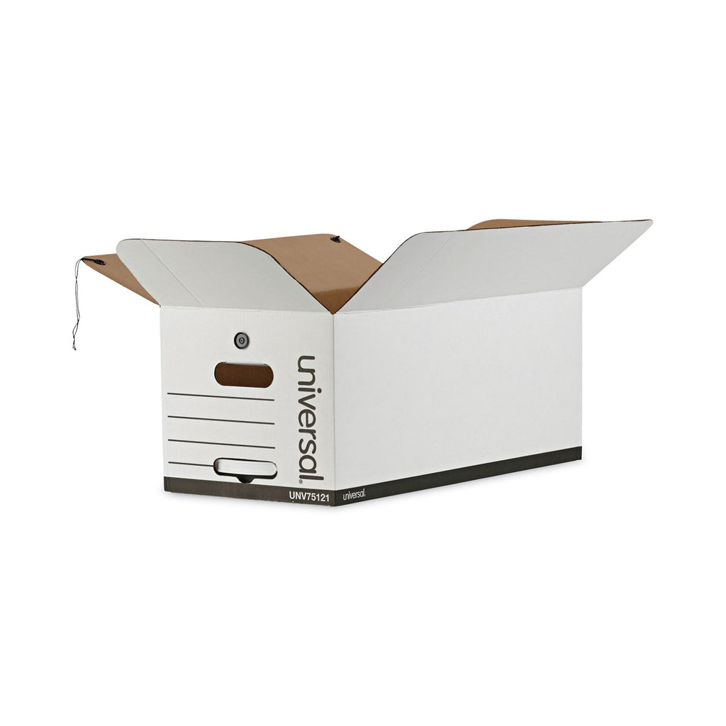 Universal Deluxe Quick Set-up String-and-Button Boxes, Letter Files, White, 12/Carton