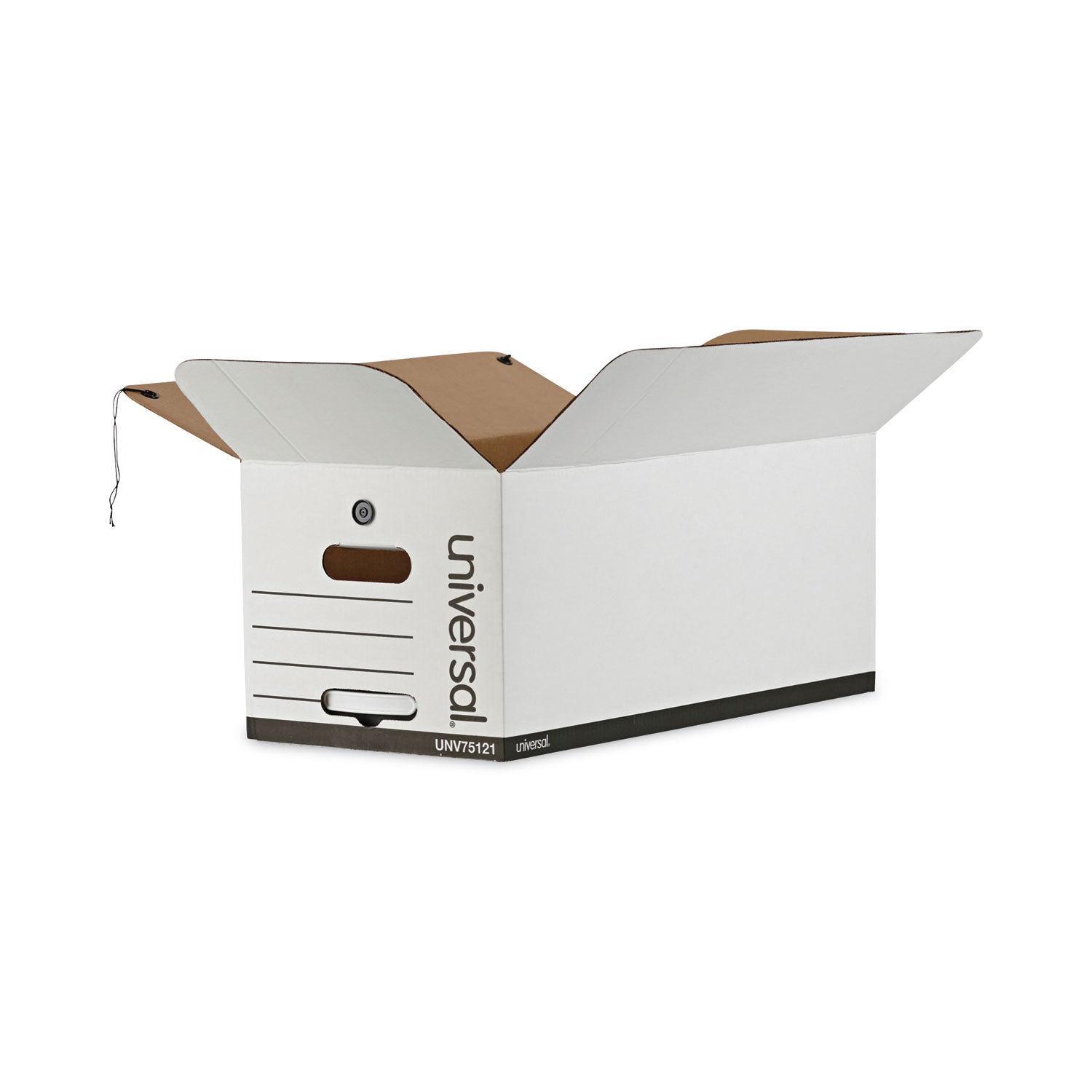 Universal Deluxe Quick Set-up String-and-Button Boxes, Letter Files, White, 12/Carton