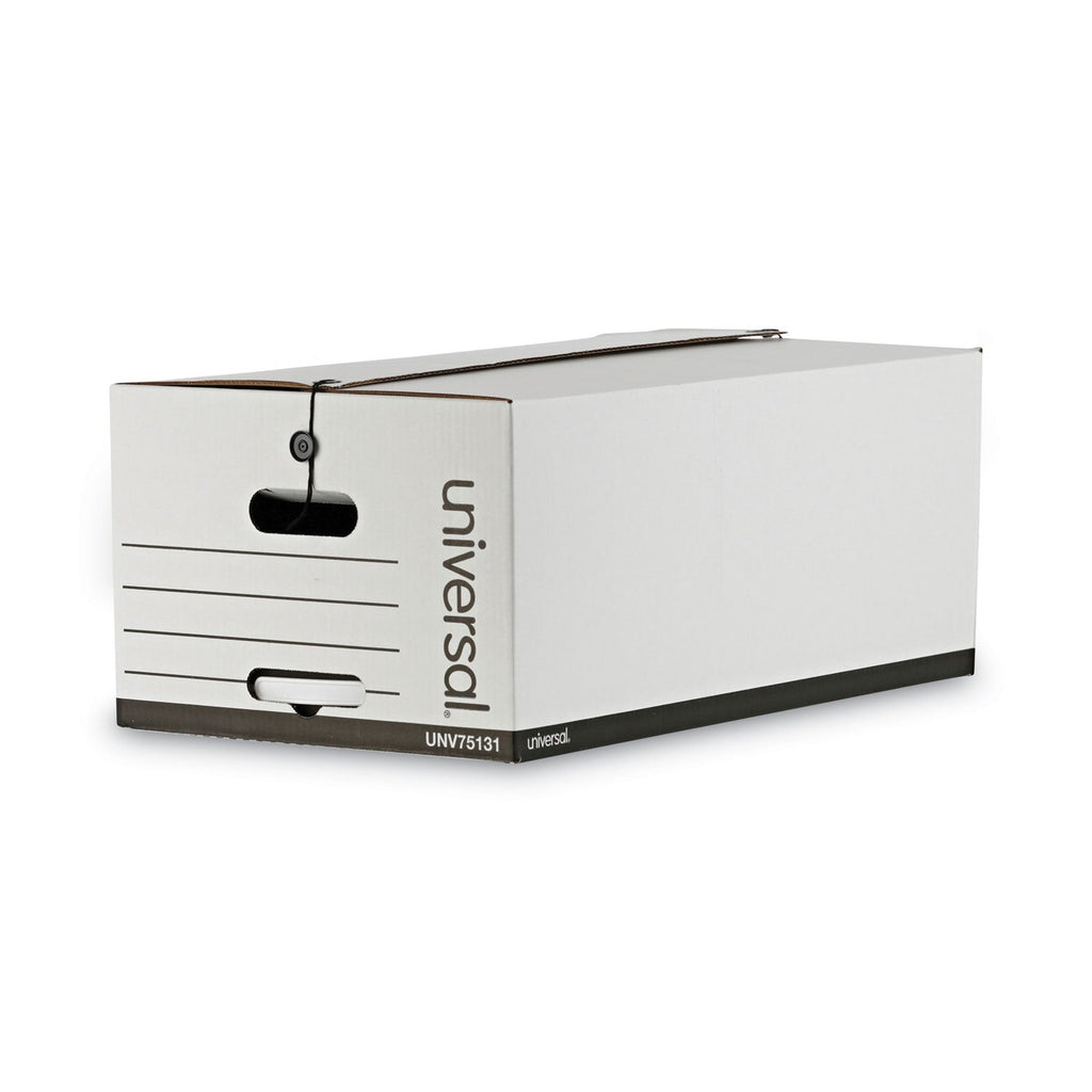 Universal Deluxe Quick Set-up String-and-Button Boxes, Legal Files, White, 12/Carton