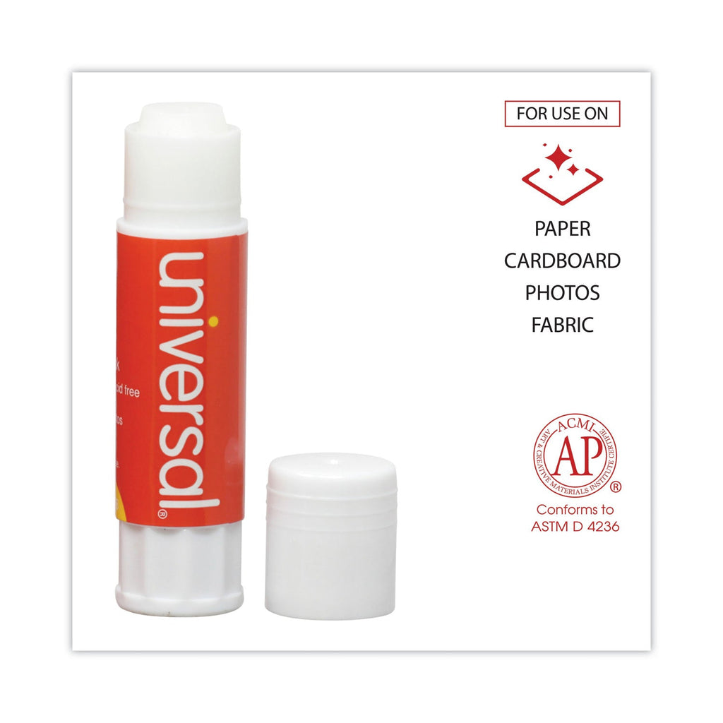 Universal Glue Stick Value Pack, 0.28 oz, Applies and Dries Clear, 30/Pack
