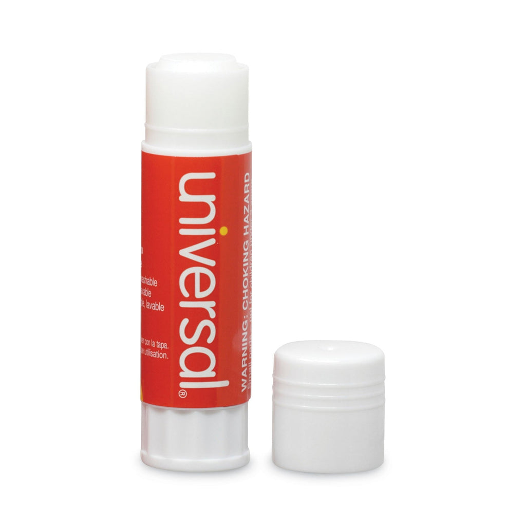 Universal Glue Stick, 0.74 oz, Applies and Dries Clear, 12/Pack