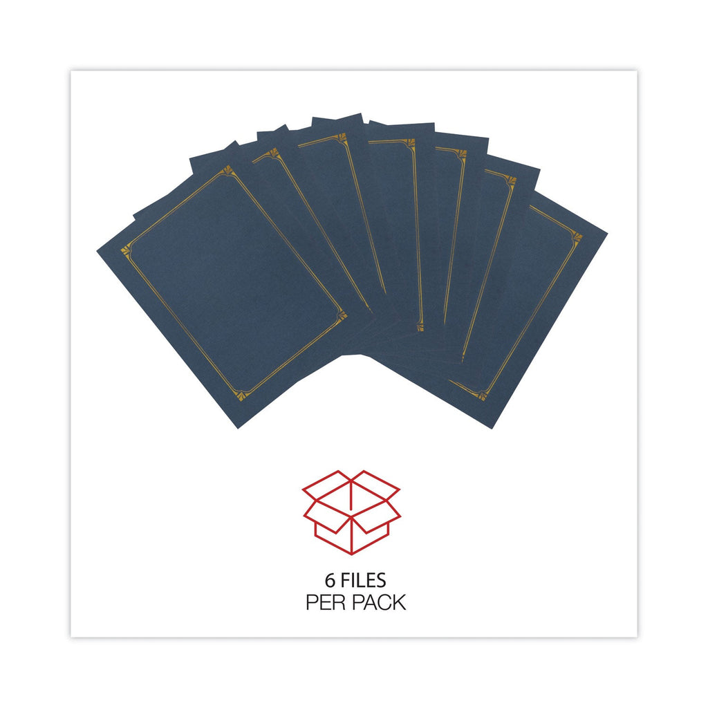 Universal Certificate/Document Cover, 8.5 x 11; 8 x 10; A4, Navy, 6/Pack