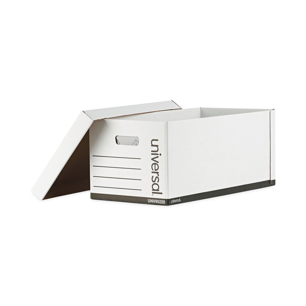 Universal Medium-Duty Easy Assembly Storage Box, Letter Files, White, 12/Carton