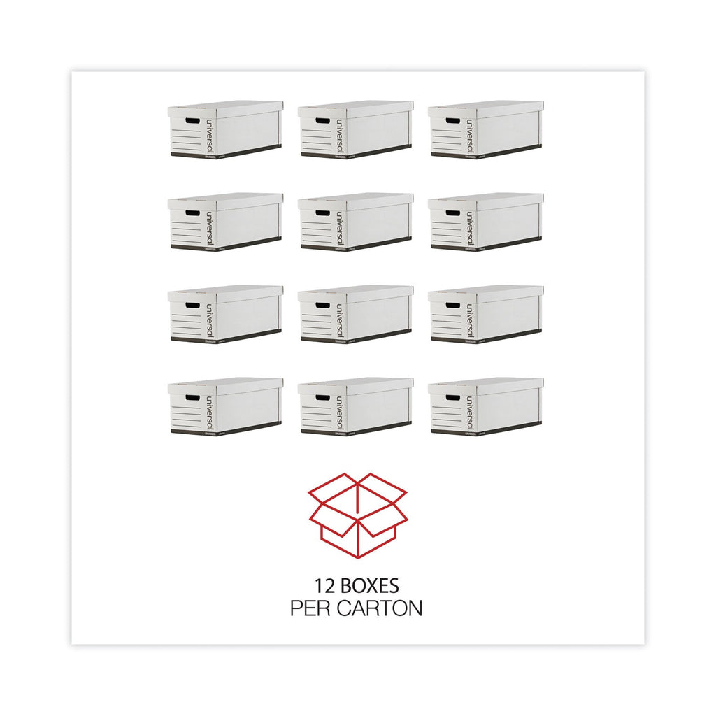 Universal Medium-Duty Easy Assembly Storage Box, Letter Files, White, 12/Carton