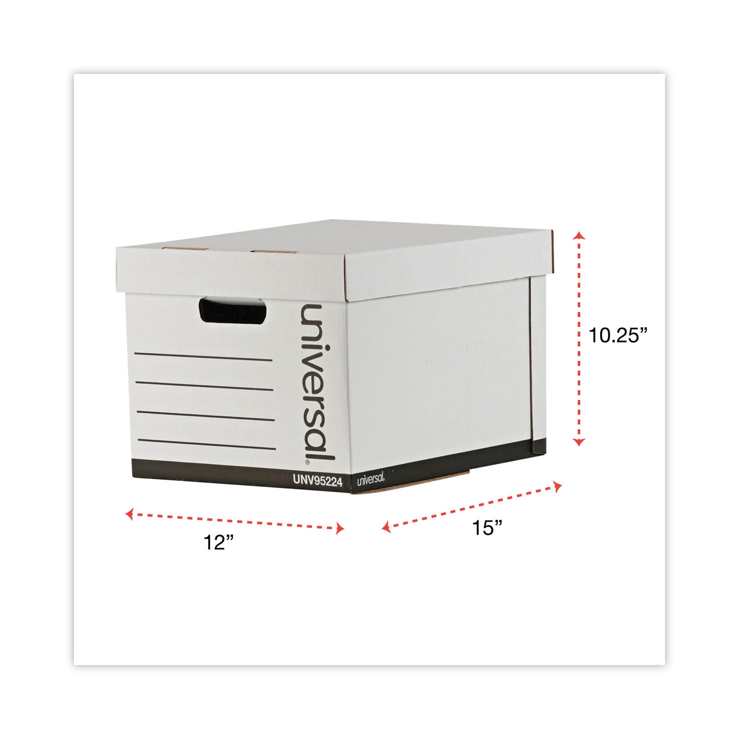 Universal Heavy-Duty Fast Assembly Lift-Off Lid Storage Box, Letter/Legal Files, White, 12/Carton