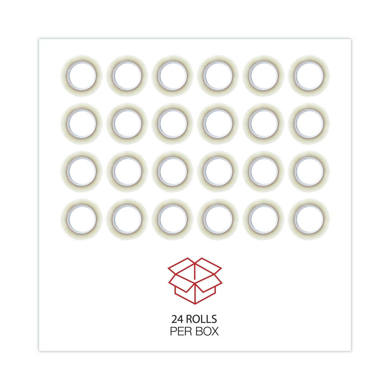 Universal Clear Packaging Tape, 3" Core, 72 mm x 100 m, Clear, 24/Carton