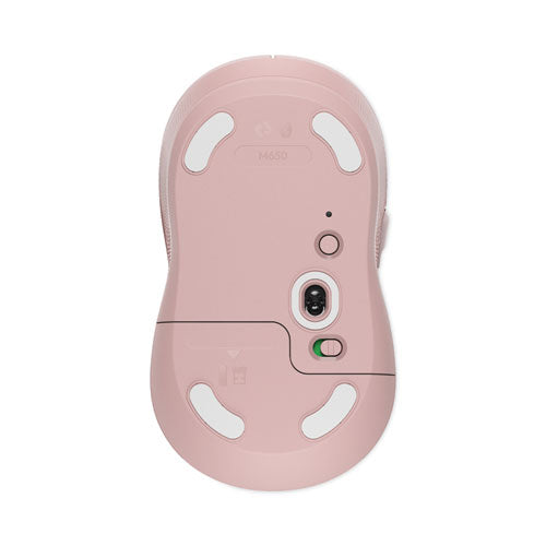 Logitech Signature M650 Wireless Mouse, Medium, 2.4 GHz Frequency, 33 ft Wireless Range, Right Hand Use, Rose