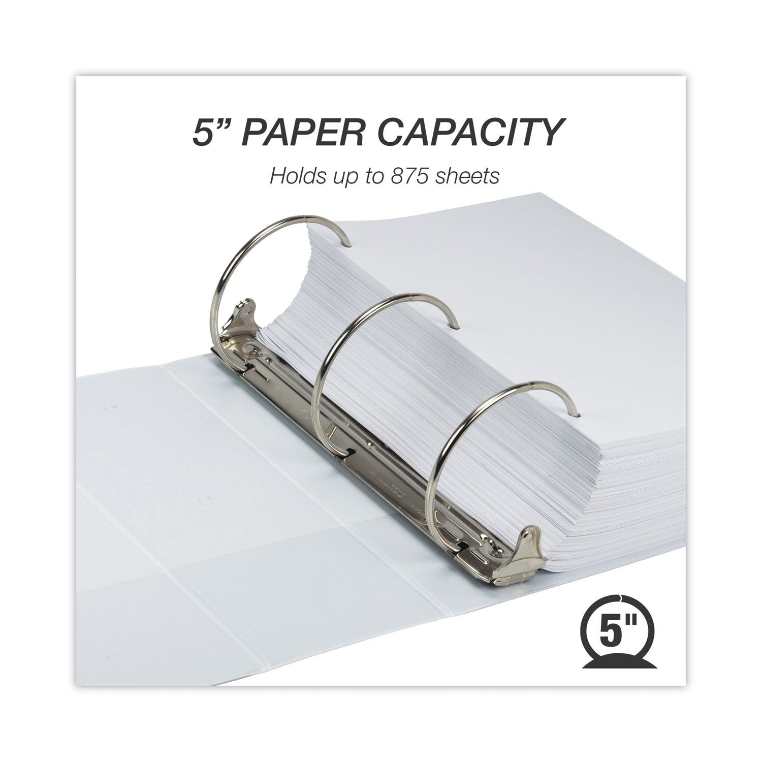 Samsill Earth's Choice Biobased Round Ring View Binder, 3 Rings, 5" Capacity, 11 x 8.5, White