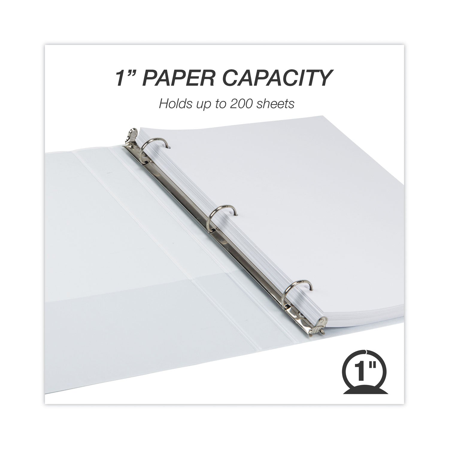 Samsill Earth's Choice Biobased Round Ring View Binder, 3 Rings, 1" Capacity, 11 x 8.5, White