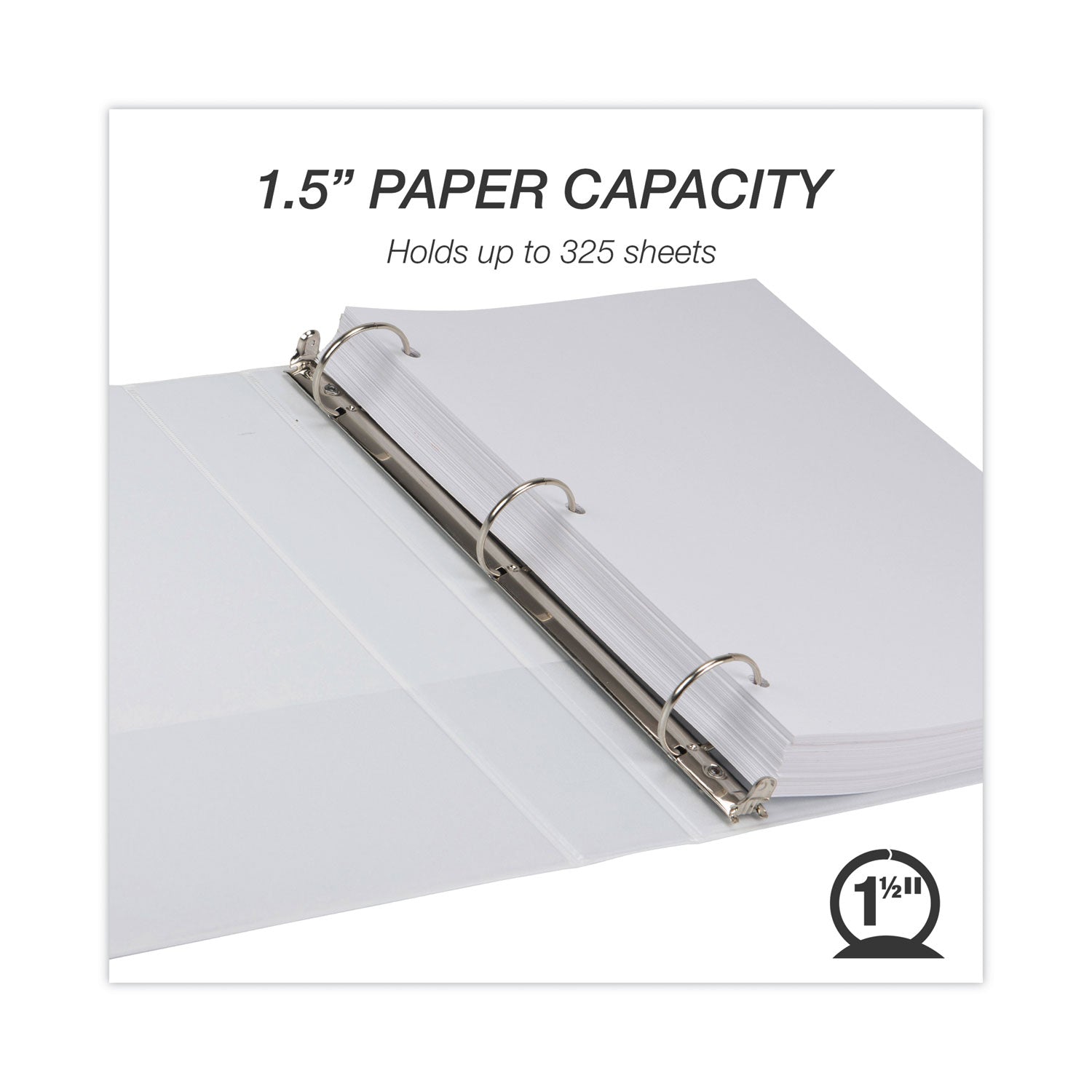 Samsill Earth's Choice Biobased Round Ring View Binder, 3 Rings, 1.5" Capacity, 11 x 8.5, White