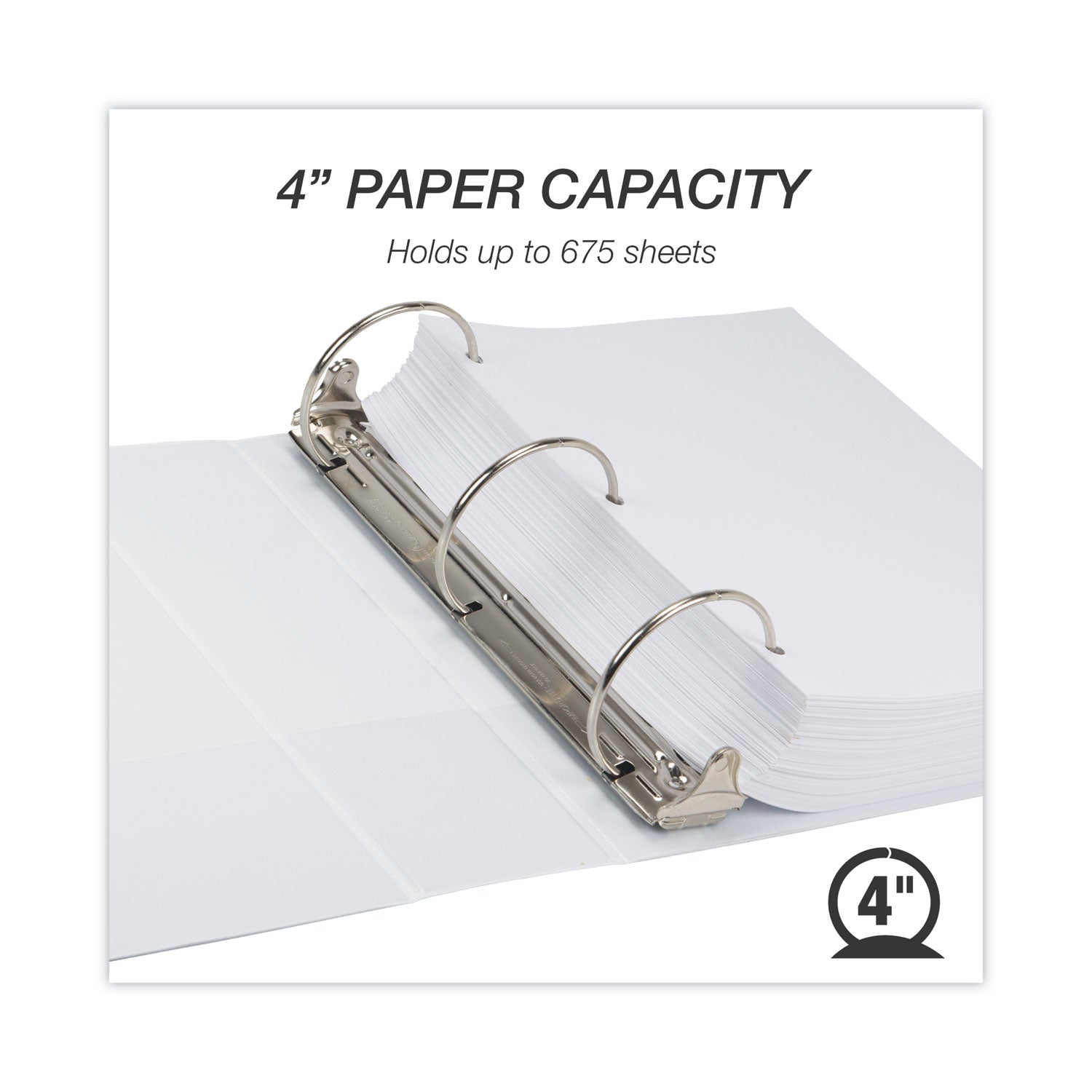 Samsill Earth's Choice Biobased Round Ring View Binder, 3 Rings, 4" Capacity, 11 x 8.5, White