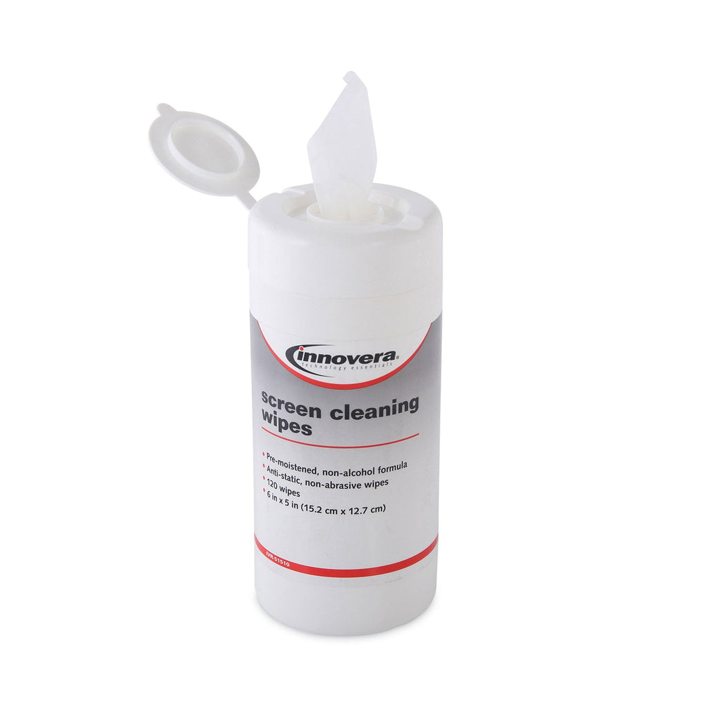 Innovera Antistatic Screen Cleaning Wipes in Pop-Up Tub, 120/Pack