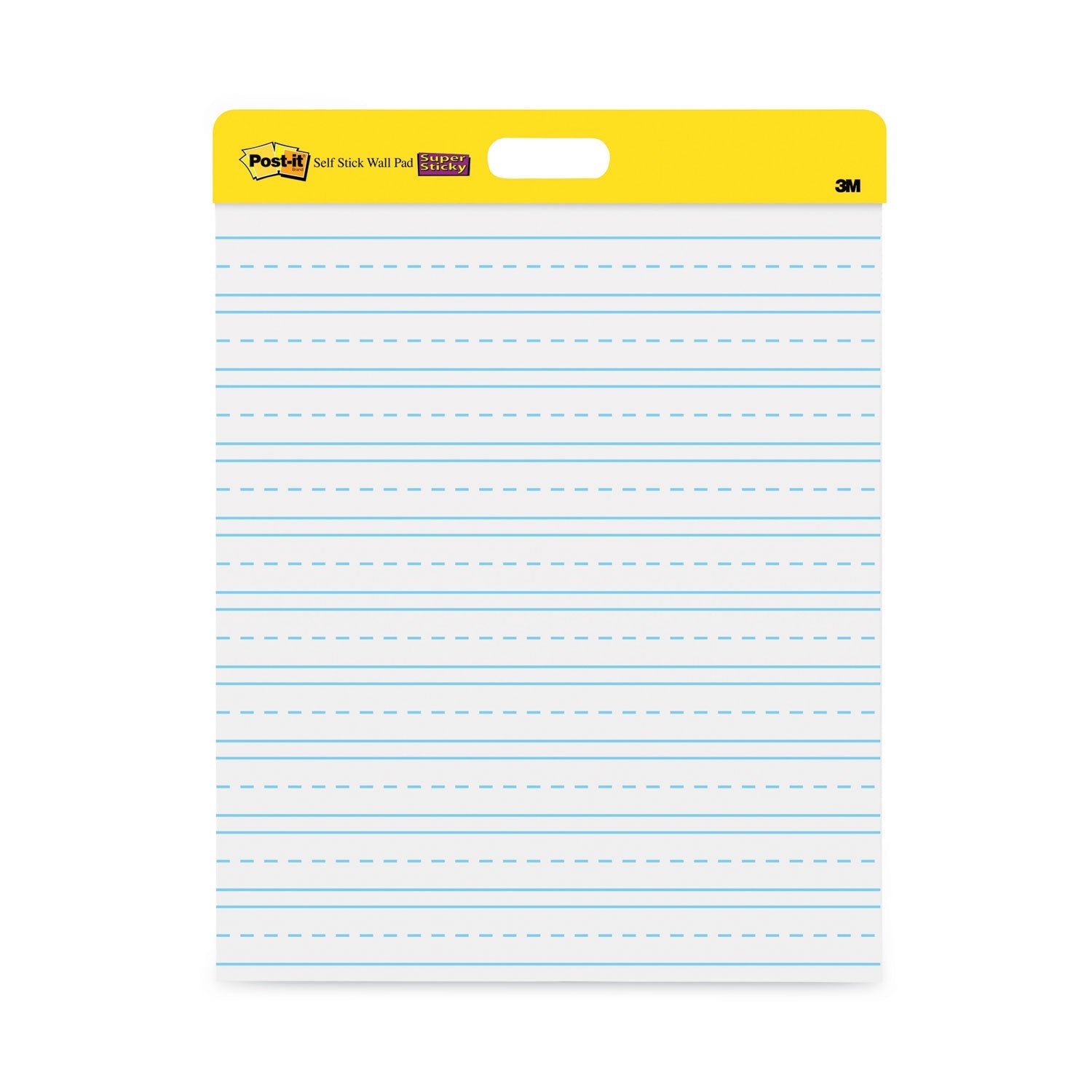 Post-it Self-Stick Wall Pad, Manuscript Format (Primary 3" Rule), 20 x 23, White, 20 Sheets, 2/Pack