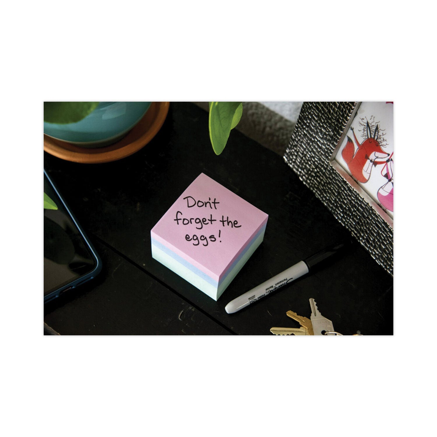 Post-it Original Cubes, 3" x 3", Seafoam Wave Collection, 490 Sheets/Cube