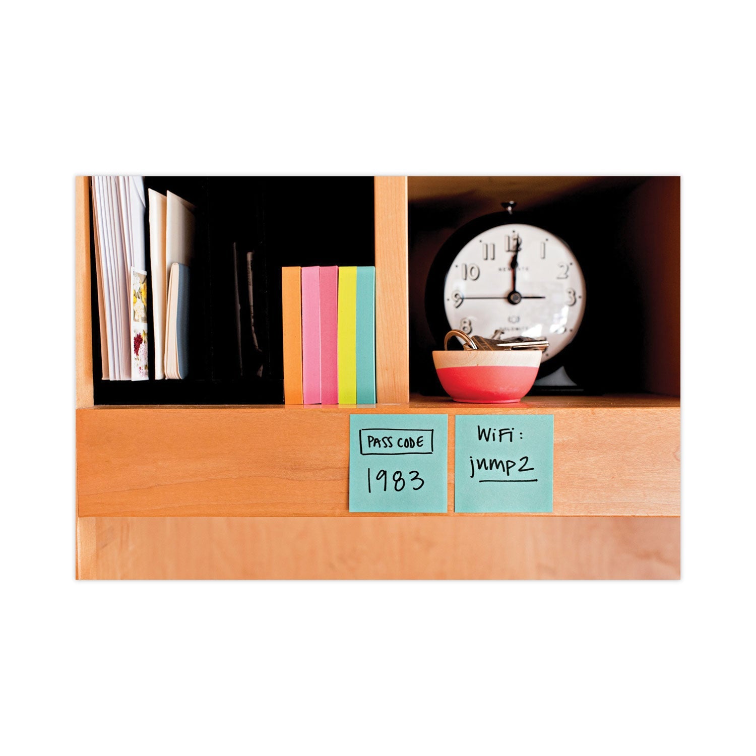 Post-it Original Cubes, 3" x 3", Seafoam Wave Collection, 490 Sheets/Cube