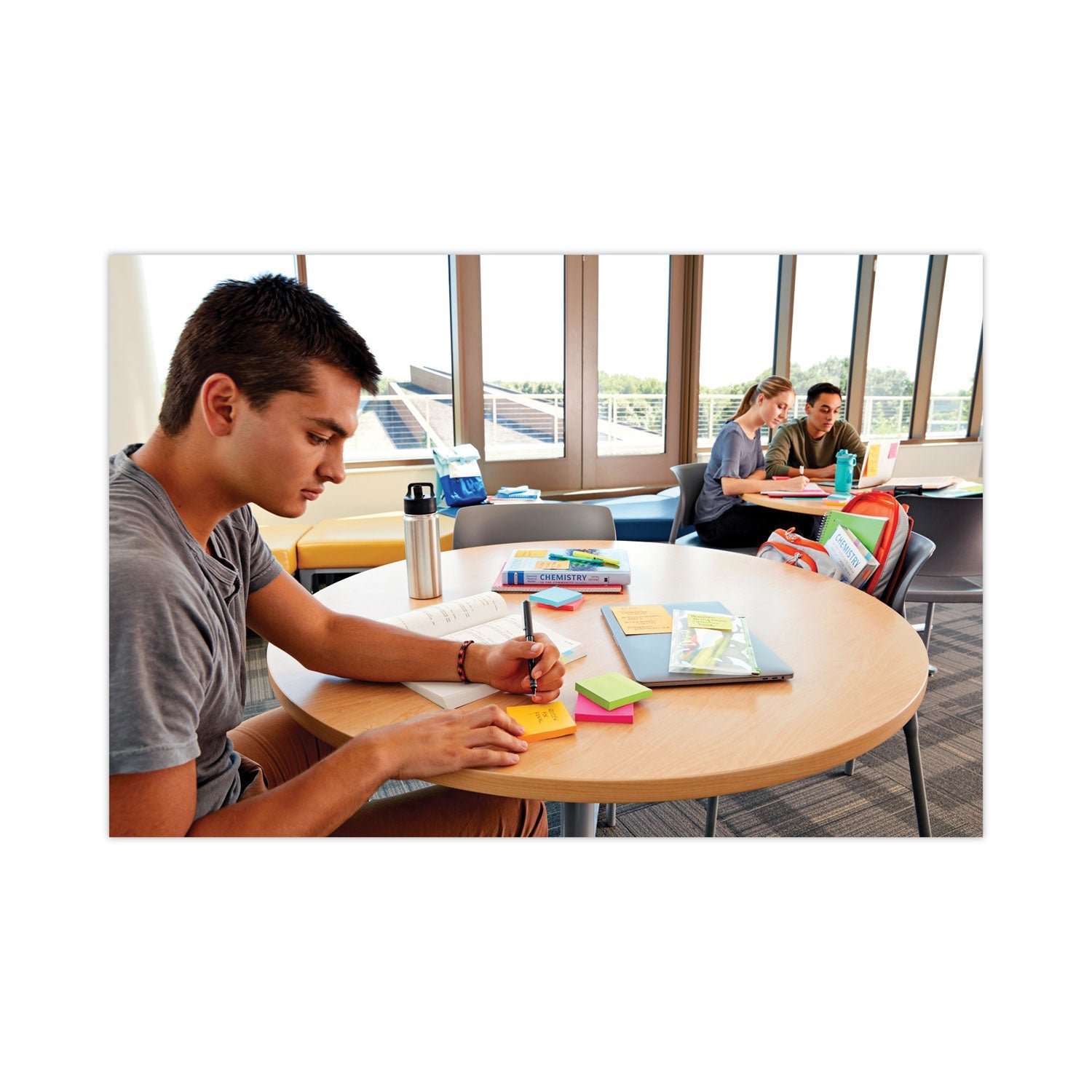 Post-it Pads in Energy Boost Collection Colors, Note Ruled, 4" x 6", 90 Sheets/Pad, 3 Pads/Pack