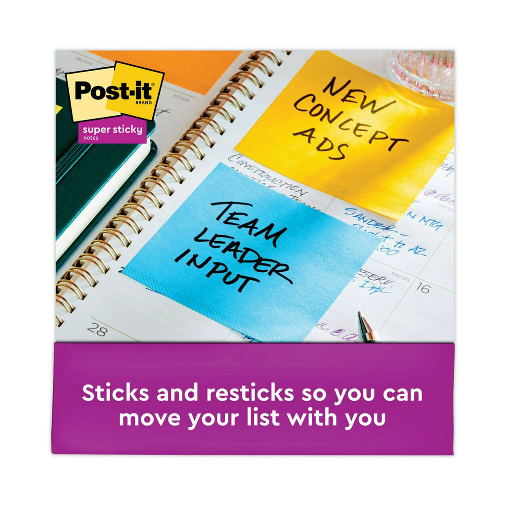Post-it Full Stick Notes, 3" x 3", Electric Yellow, 25 Sheets/Pad, 12 Pads/Pack