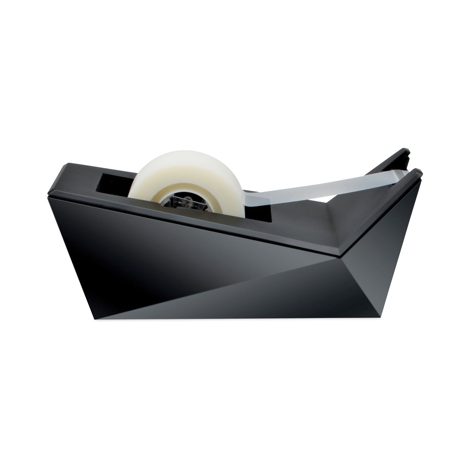 Scotch Facet Design One-Handed Dispenser with One Roll of Tape, 1" Core, Plastic, Black
