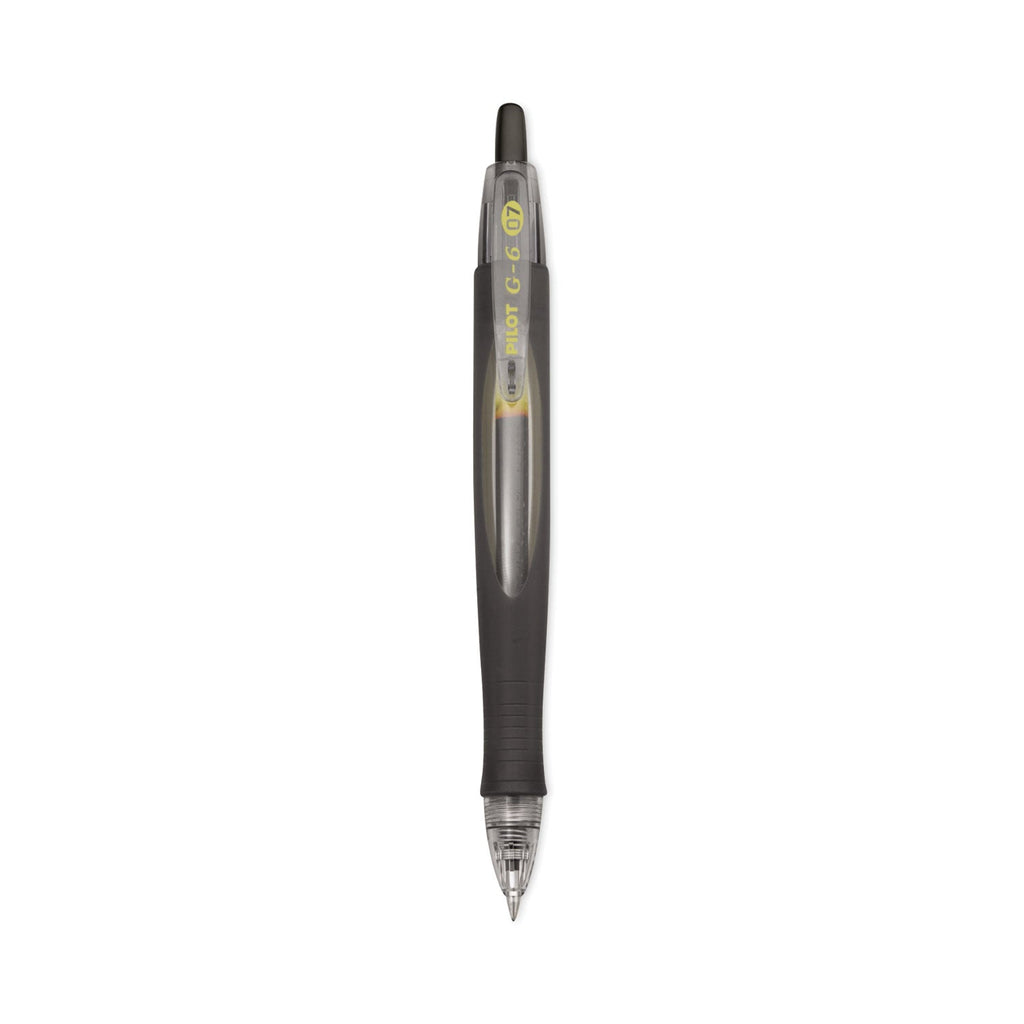 Pilot G6 Gel Pen, Retractable, Fine 0.7 mm, Black Ink, Black Barrel