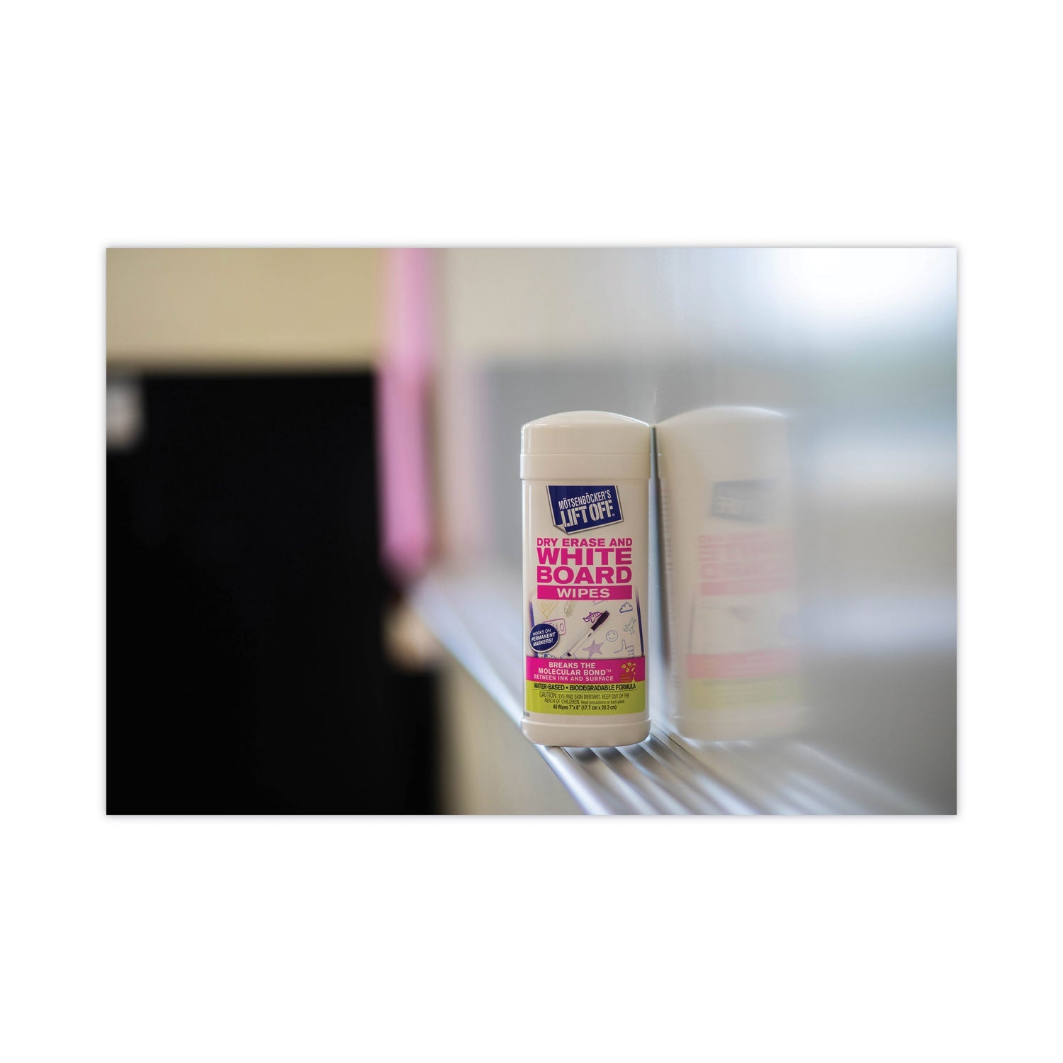 Motsenbocker's Lift-Off Dry Erase Cleaner Wipes, Cloth, 7 x 12, 40/Canister, 6 Canisters/Carton