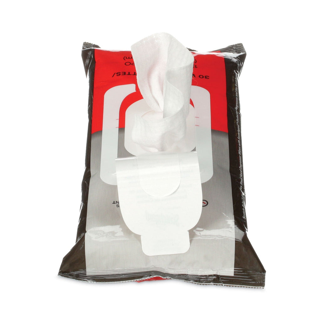 Scotch-Brite Stainless Steel Hood Degreaser Wipes, 9 x 12, Unscented, 30 Wipes/Pack, 6 Packs/Carton