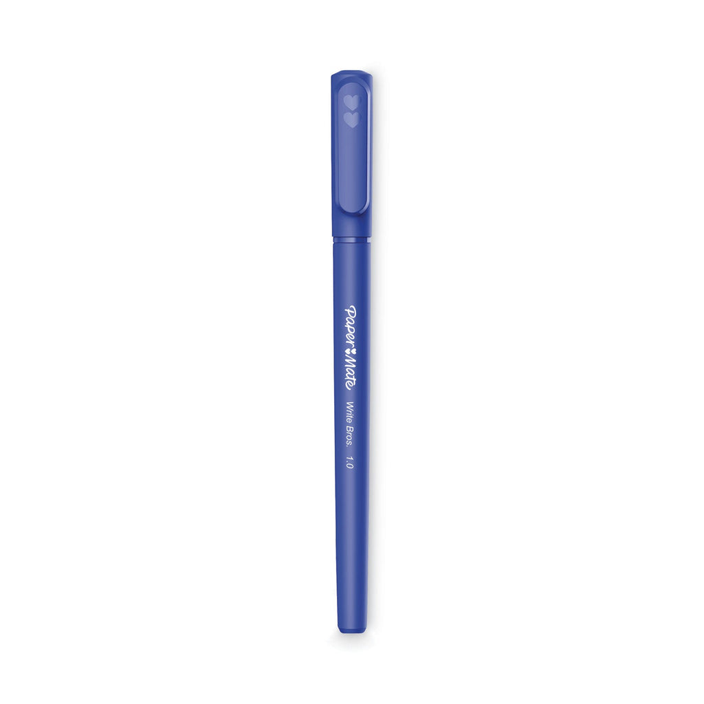 Paper Mate Write Bros. Ballpoint Pen Value Pack, Stick, Medium 1 mm, Blue Ink, Blue Barrel, 120/Pack