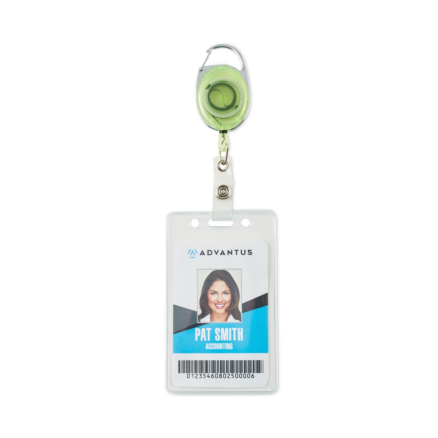 Advantus Carabiner-Style Retractable ID Card Reel, 30" Extension, Assorted Neon Colors, 20/Pack