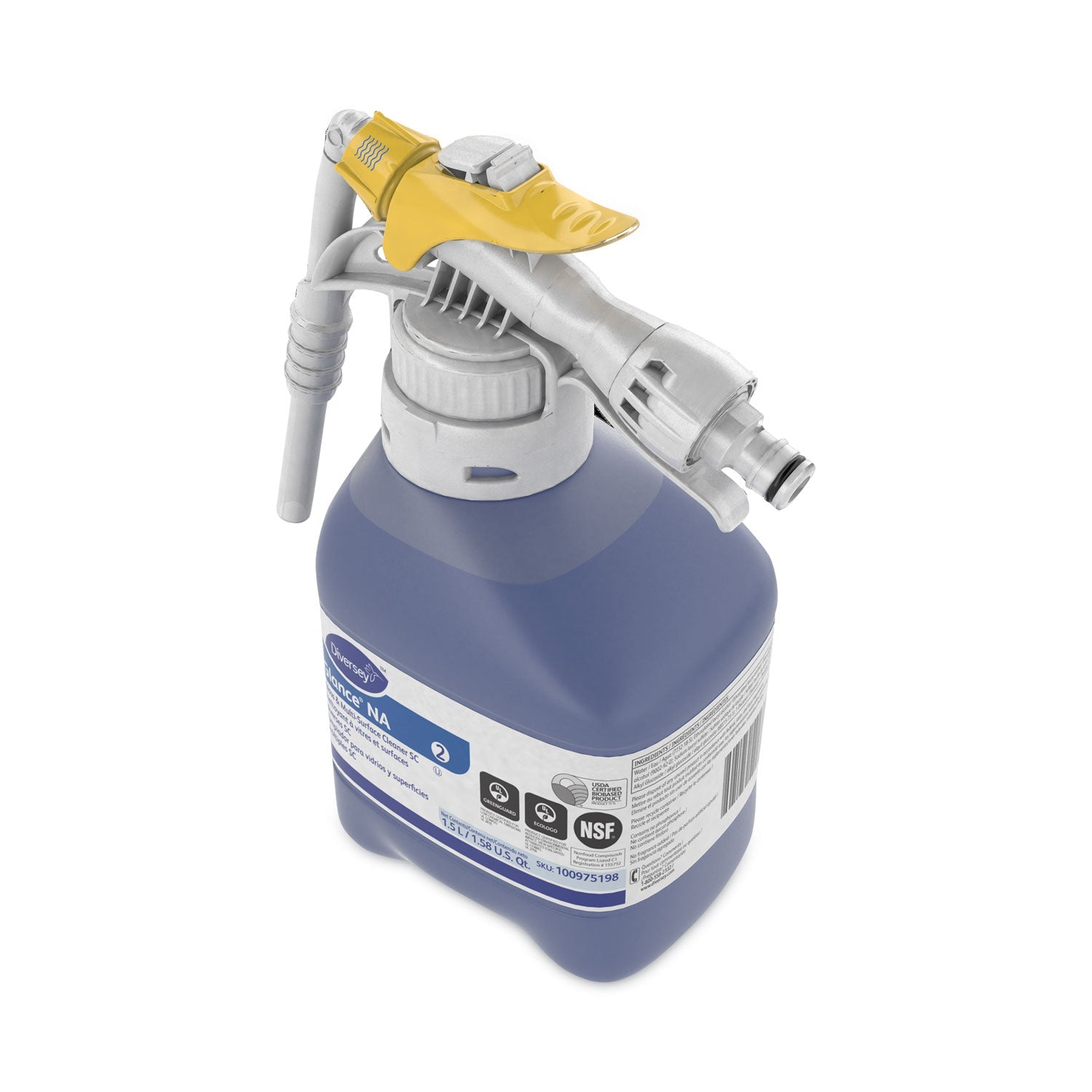Diversey Glance NA Glass and Multi-Surface Cleaner, 1.5 L, 2/Carton