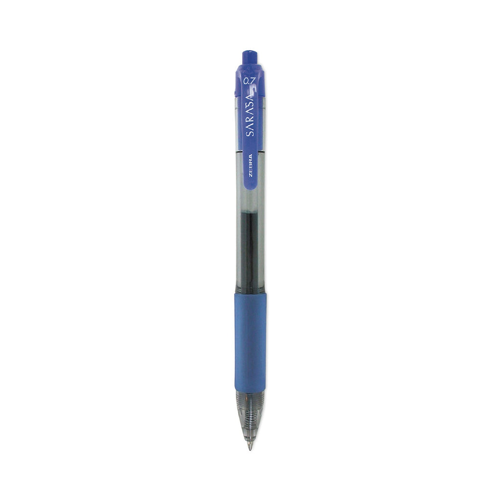Zebra Sarasa Dry Gel X20 Gel Pen, Retractable, Medium 0.7 mm, Blue Ink, Translucent Blue Barrel, 36/Pack