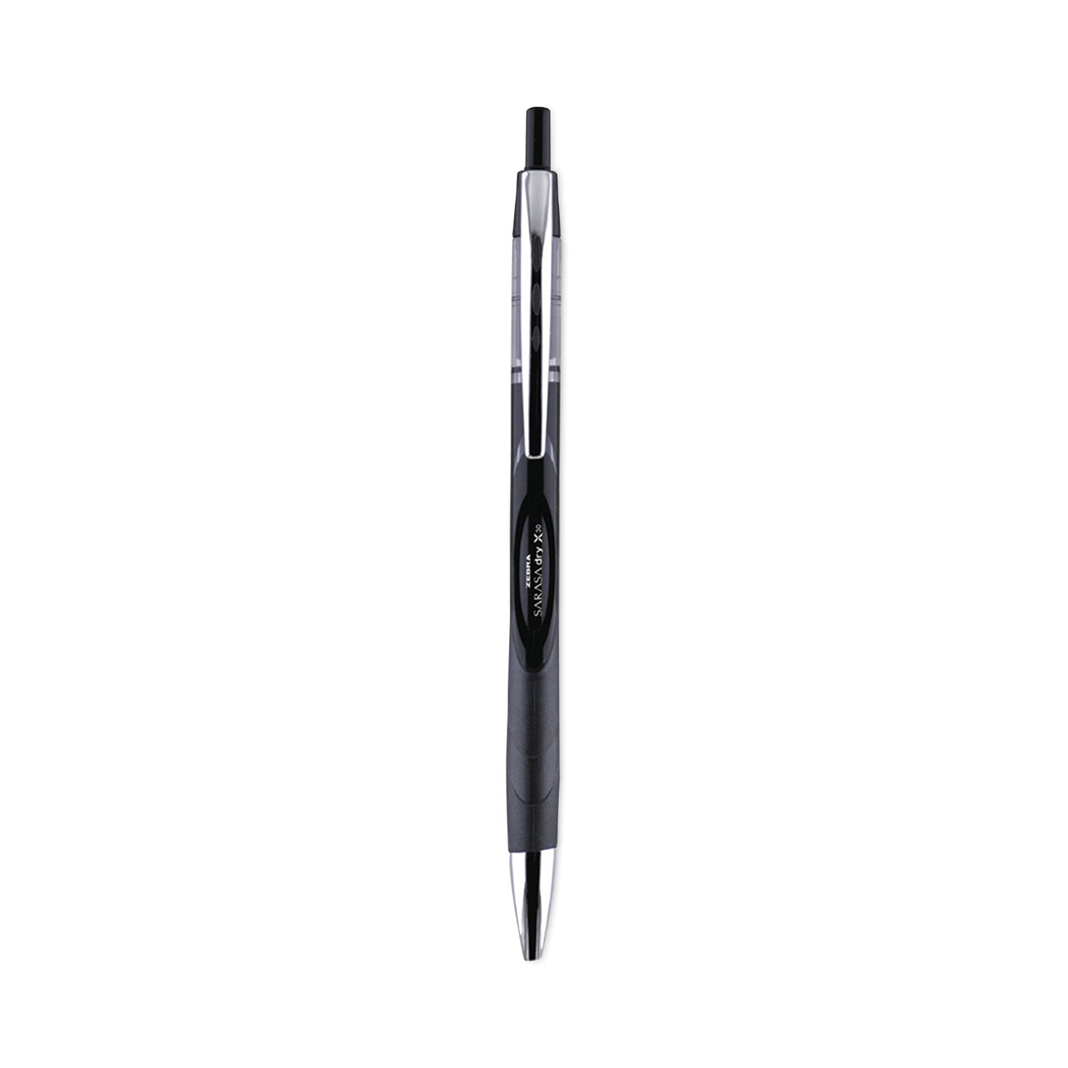 Zebra Sarasa Dry Gel X30 Gel Pen, Retractable, Medium 0.7 mm, Black Ink, Black Barrel, 24/Pack