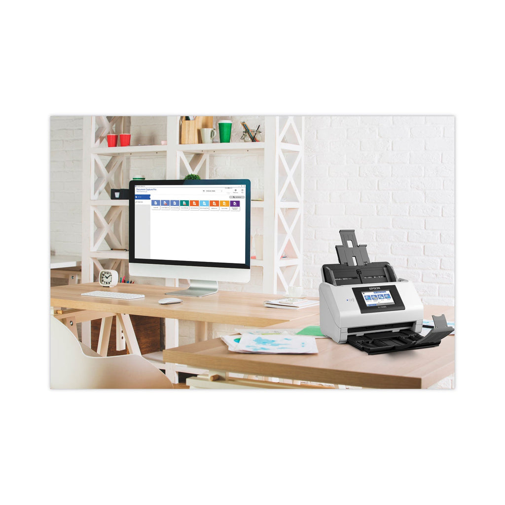 Epson DS-790WN Wireless Network Color Document Scanner, 600 dpi Optical Resolution, 100-Sheet Duplex Auto Document Feeder