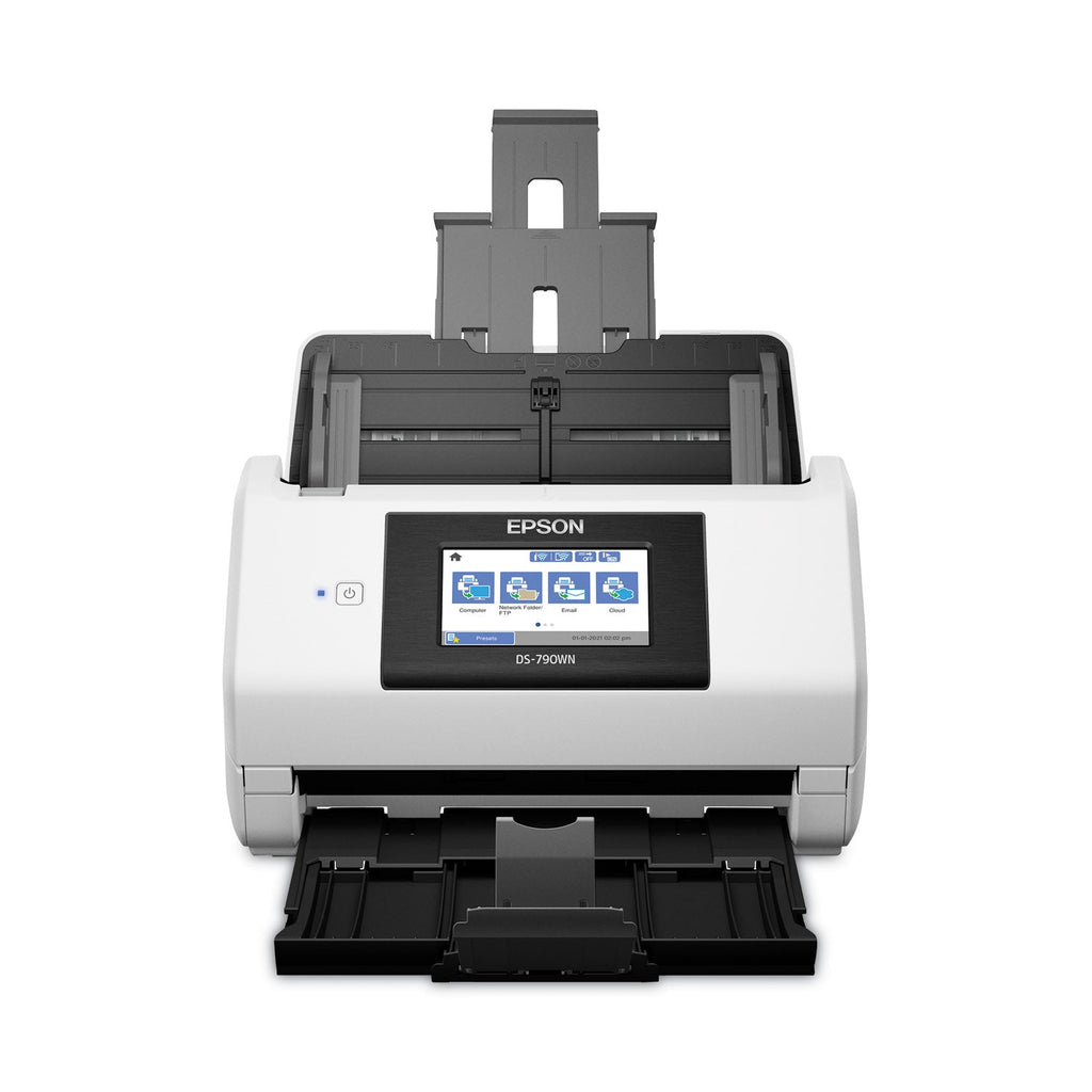 Epson DS-790WN Wireless Network Color Document Scanner, 600 dpi Optical Resolution, 100-Sheet Duplex Auto Document Feeder