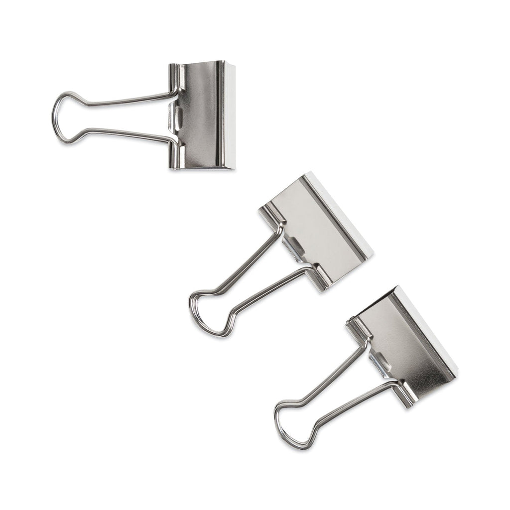 U Brands Binder Clips, Medium, Silver, 72/Pack