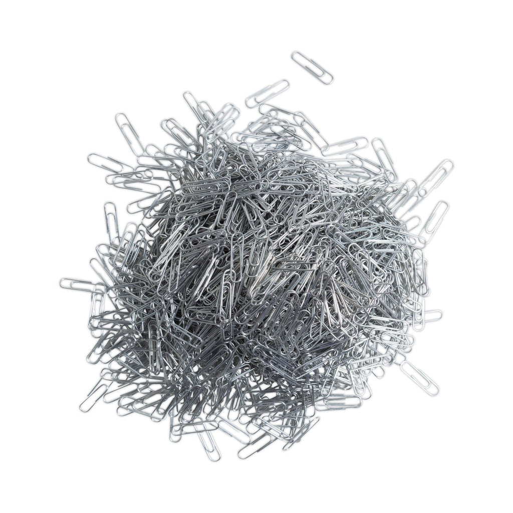 U Brands Paper Clips, Medium, Vinyl-Coated, Silver, 200 Clips/Box, 5 Boxes/Pack