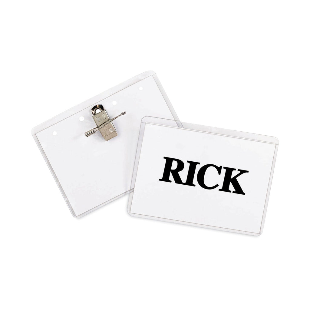 C-Line Name Badge Kits, Top Load, 4 x 3, Clear, Combo Clip/Pin, 50/Box