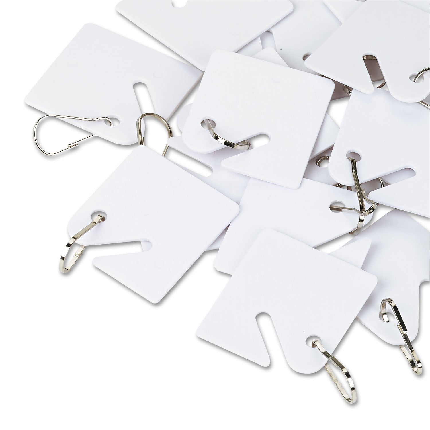 SecurIT Replacement Slotted Key Cabinet Tags, 1.63 x 1.5, White, 20/Pack