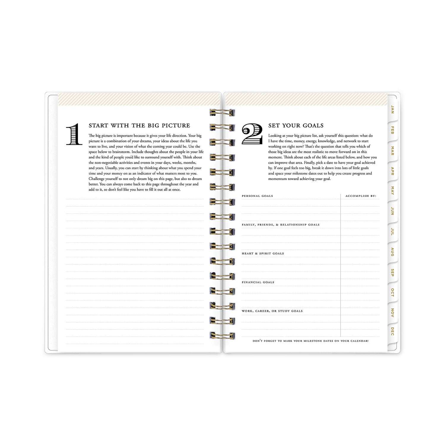 Blue Sky Day Designer Navy Stripe Daily/Monthly Planner, Navy Stripe Artwork, 8 x 5, Navy/White Cover, 12-Month (Jan to Dec): 2023