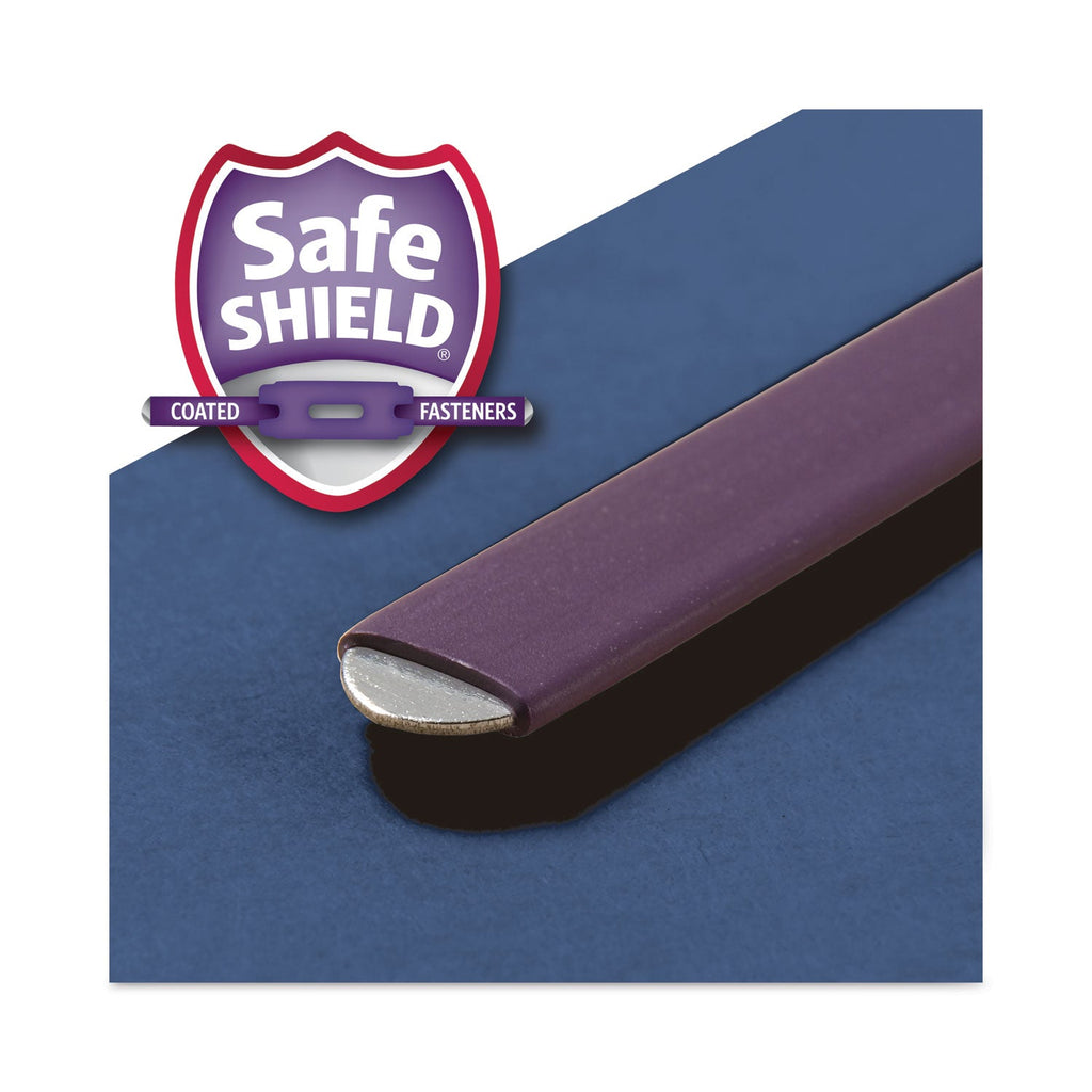 Smead Six-Section Pressboard Top Tab Classification Folders with SafeSHIELD Fasteners, 2 Dividers, Legal Size, Dark Blue, 10/Box