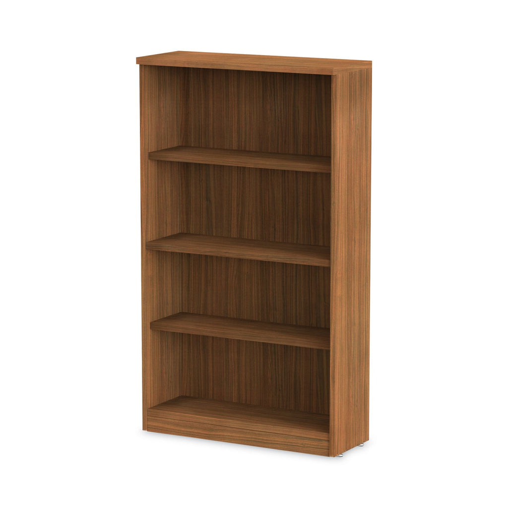 Alera Valencia Series Bookcase, Four-Shelf, 31.75w x 14d x 54.88h, Modern Walnut
