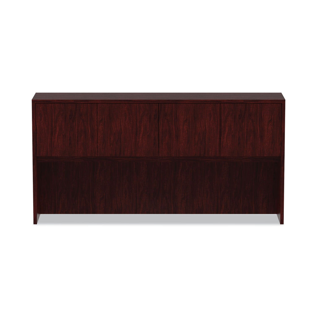 Alera Valencia Series Hutch with Doors, 4 Compartments, 70.63w x 15d x 35.38h, Mahogany