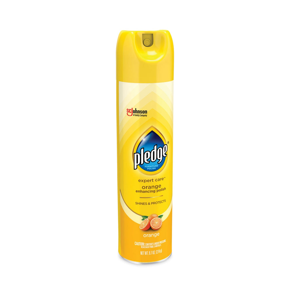 Pledge Furniture Polish, Orange Clean Scent, 9.7 oz Aerosol Spray