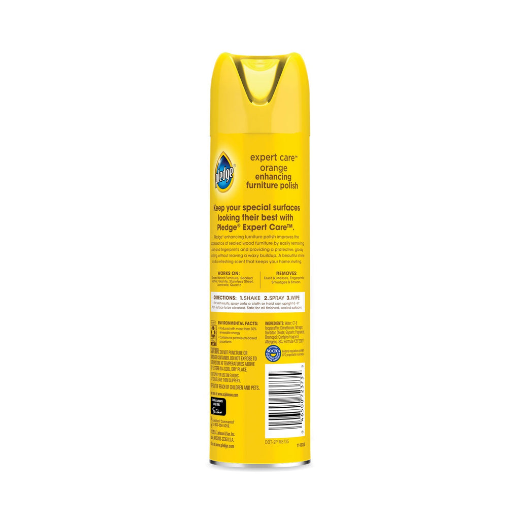 Pledge Furniture Polish, Orange Clean Scent, 9.7 oz Aerosol Spray