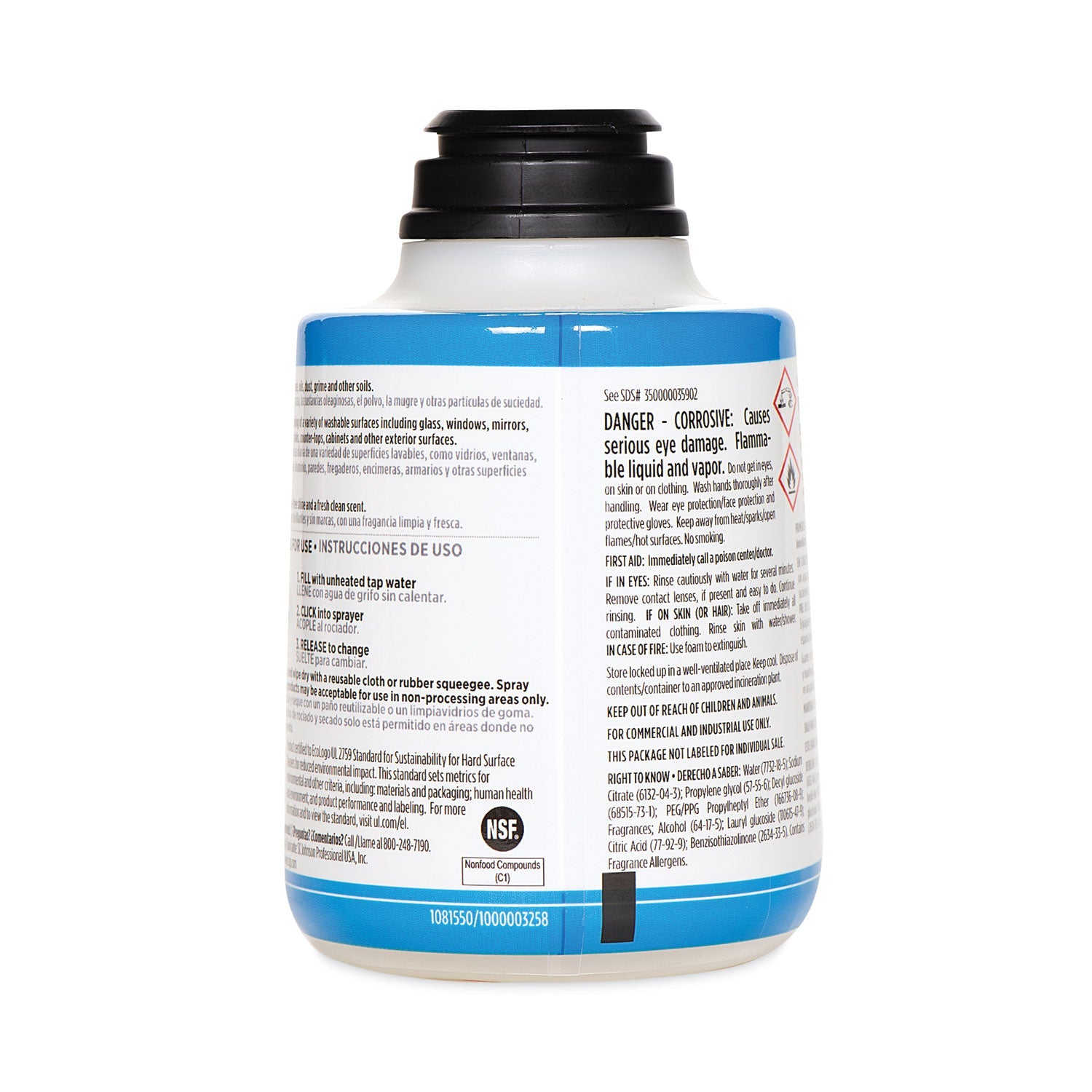 SC Johnson Professional TruShot 2.0 Glass and Multisurface Cleaner, Clean Fresh Scent, 10 oz Cartridge, 4/Carton
