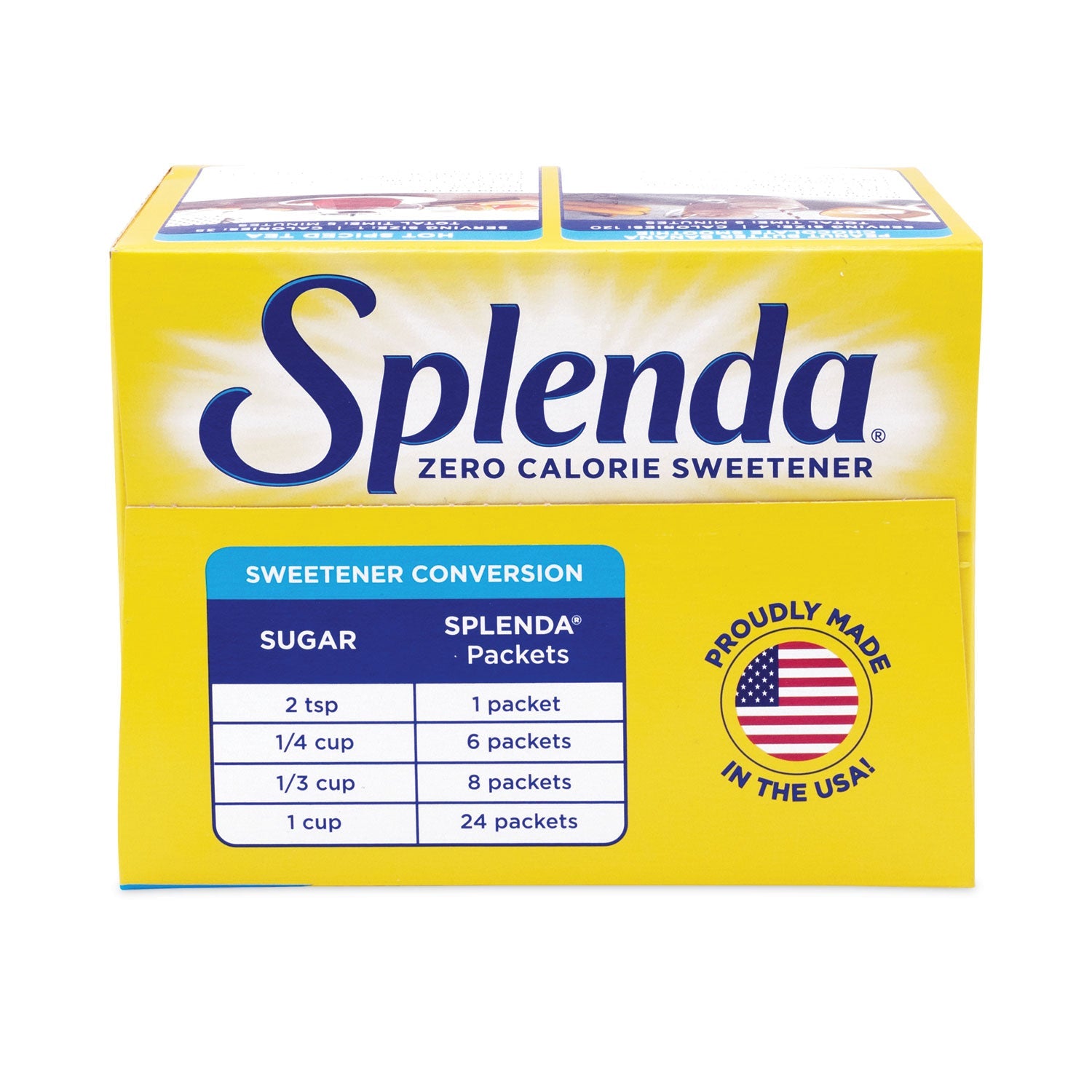 Splenda No Calorie Sweetener Packets, 0.035 oz Packets, 400/Box, 6 Boxes/Carton
