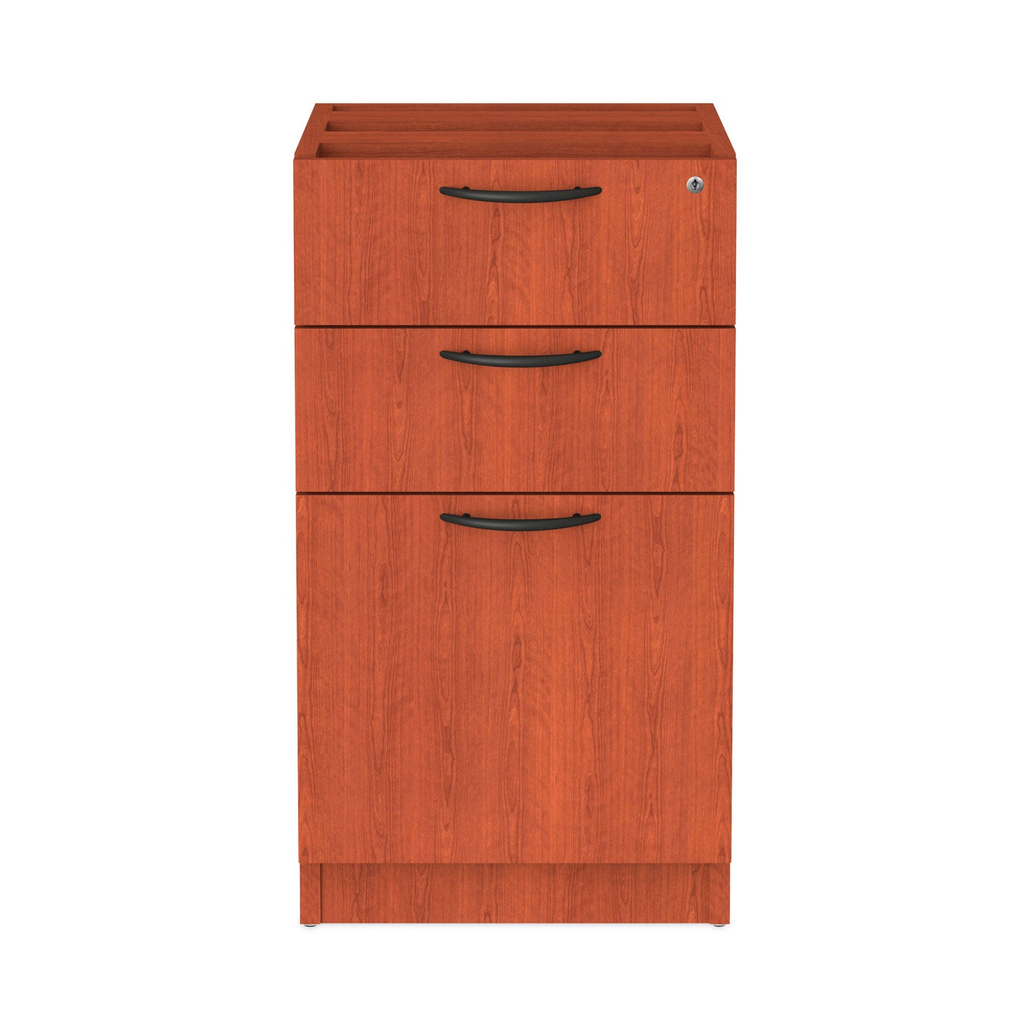 Alera Valencia Series Full Pedestal File, Left/Right, 3-Drawers: Box/Box/File, Legal/Letter, Cherry, 15.63" x 20.5" x 28.5"