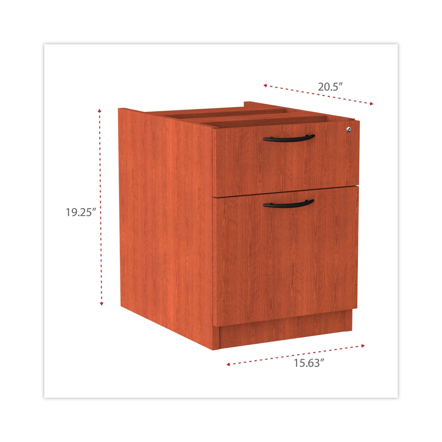 Alera Valencia Series Hanging Pedestal File, Left/Right, 2-Drawer: Box/File, Legal/Letter, Cherry, 15.63 x 20.5 x 19.25