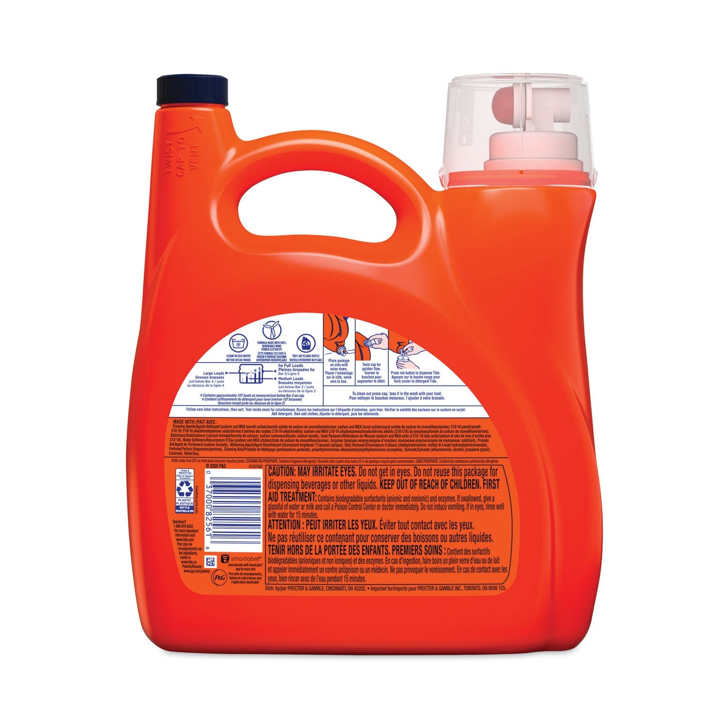 Tide Liquid Laundry Detergent, Original, 154 oz Bottle, 4/Carton